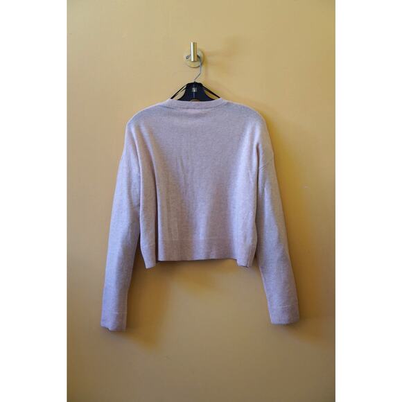 H&M Long Sleeve Wool Blend Casual Boxy Jumper Knit Top Heathered Beige Size XS - Picture 2 of 8
